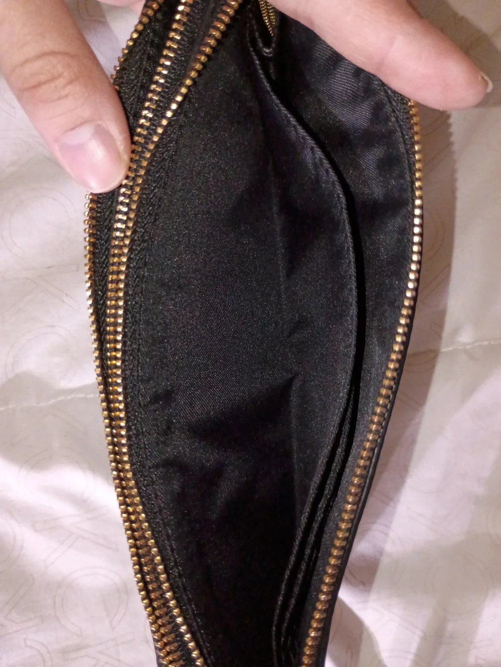 Coach Black Pebbled Leather Zip Wallet